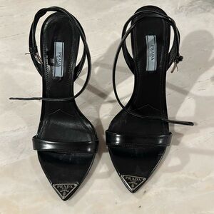 Prada black heeled sandals
